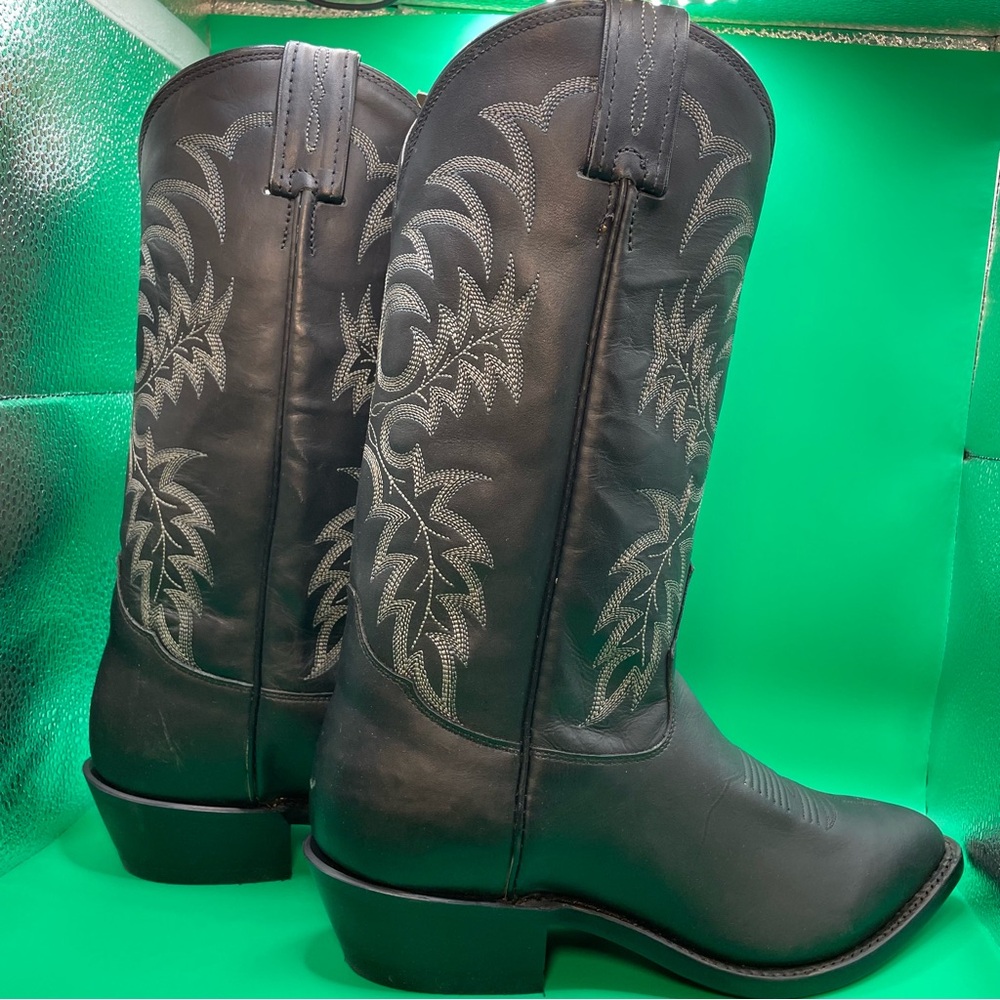 Tony Lama "Stallion" Black Western Boots with Silver Stitching 6.5EE 🤠 - Picture 2 of 7